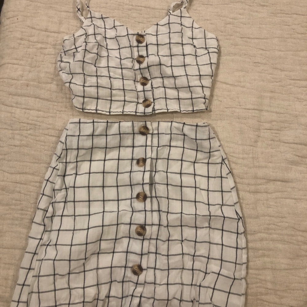 2 piece crop linen set size S